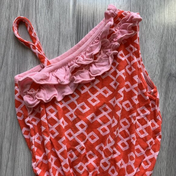 Kickee Pants Diamond Print Diagonal Ruffle Romper - Picture 2 of 6